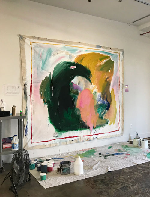 <i>Mt. BB</i>, 2018, Oil and acrylic on canvas, 95 x 90 inches