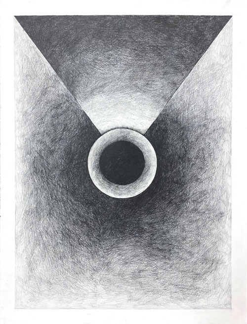  <i>Study 02 (Black Holes and Singularity)</i>, 2020, Lead on archival paper, 25 x 19 inches